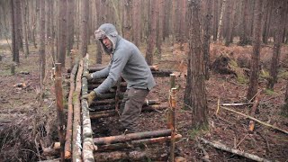 5 Bushcraft Shelters  Full Camp Builds Start to Finish [upl. by Antonetta]