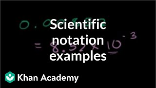 Scientific notation examples  PreAlgebra  Khan Academy [upl. by Adnowat216]