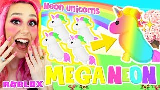 I Turned My LEGENDARY NEON UNICORN Into A NEW MEGA NEON UNICORN Roblox Adopt Me Mega Neon Pets [upl. by Baras]