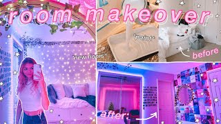 EXTREME ROOM MAKEOVER my NEW room aesthetictiktokpinterest inspired bedroom [upl. by Dnalyram]