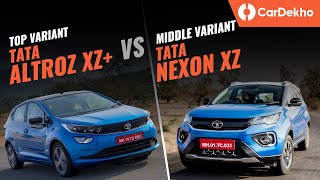 Tata Altroz XZ vs Tata Nexon XZ  Picking the right turbopetrol  CarDekhocom [upl. by Ecerehs]