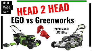 🥊 HEAD 2 HEAD EGO 56v 2020 Model vs Greenworks 60v Mowers Detailed Review amp Comparison EGO lm2135SP [upl. by Amaty119]