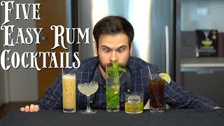 The 5 Easiest RUM Cocktails to Make at Home [upl. by Wojak]