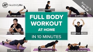 FULL BODY WORKOUT At Home In 10 Minutes  Cardio Workout At Home  No Equipment Workout HealthifyMe [upl. by Algy857]