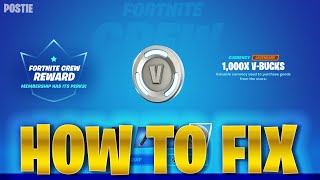 HOW TO CLAIM YOUR 1000 V BUCKS FORTNITE CREW  UPDATED  FIXED Fortnite January Crew Pack VBucks [upl. by Ahselaf]