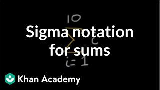 Sigma notation for sums  Sequences series and induction  Precalculus  Khan Academy [upl. by Kosel]