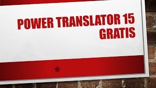 Como baixar power translator 15 2017 [upl. by Aruam788]