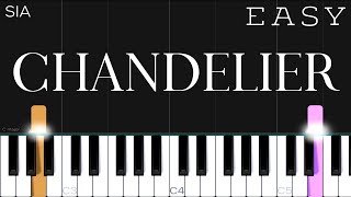 Sia  Chandelier  EASY Piano Tutorial [upl. by Opal]