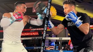 Teofimo Lopez vs Jamaine Ortiz MEDIA WORKOUT COMPARISON [upl. by Carnay]