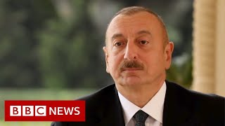 NagornoKarabakh President Ilham Aliyev speaks to the BBC  BBC News [upl. by Borreri]