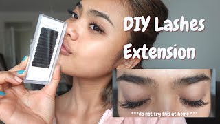 DIY lashes extension at home  Permanent individual extension [upl. by Kelson699]