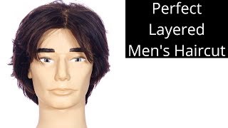 Perfect Layered Mens Haircut Tutorial  TheSalonGuy [upl. by Zere517]