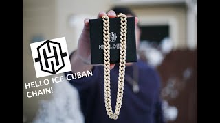 HELLO ICE Cuban Chain UNBOXING amp REVIEW PASSES DIAMOND TEST ONLY 150 Last video [upl. by Aitan]