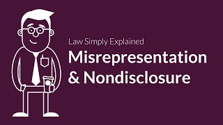 Misrepresentation and Nondisclosure  Contracts  Defenses amp Excuses [upl. by Kelleher526]