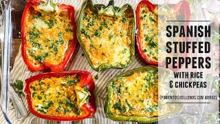 Irresistible Spanish Stuffed Peppers with Rice amp Chickpeas [upl. by Bysshe900]