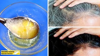 Sólo Mezclar Estos 3 Ingredientes  Aplicar Al Cabello Para Eliminar Las Canas Naturalmente [upl. by Robaina]