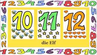 Deutsch lernen Zahlen 1  12 Spiel  game  jeu de Kim [upl. by Ahsemed]