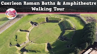 CAERLEON ROMAN BATHS amp AMPHITHEATRE WALES  Walking Tour  Pinned on Places [upl. by Meara730]