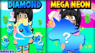 Making the First MEGA NEON DIAMOND UNICORN 💎 Adopt Me Transformation [upl. by Kevina995]