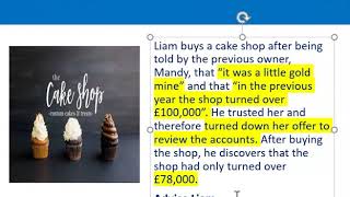 How to apply misrepresentation Liam cupcake scenario [upl. by Laurie357]