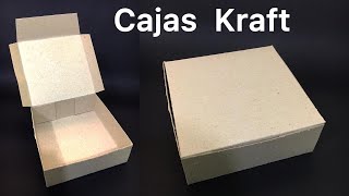 Caja cuadrada en carton KRAFT  Paso a paso [upl. by Gorlin]