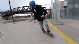 Inline Skating rollerblading at the skatepark [upl. by Alfonzo956]