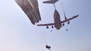 82nd Airborne Division Paratroopers Mass Tac Jump [upl. by Reni]