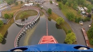 Ride of Steel Roller Coaster POV Darien Lake NY Superman Intamin Hyper [upl. by Borer821]