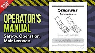 Operators Manual TroyBilt TB110 TB120 TB130 Push Mower 76909192 [upl. by Oleta]