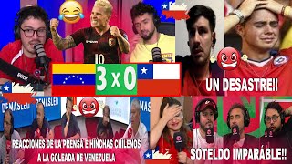 PRENSA E HINCHAS CHILENOS REACCIONAN A LA GOLEADA DE VENEZUELA 30 CHILE CON SHOW DE SOTELDO [upl. by Milzie]