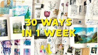 30 Ways To Fill a Sketchbook In A Week [upl. by Ayotas]