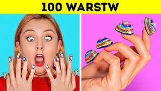 WYZWANIE 100 WARSTW  100 Warstw Makijażu  Ponad 100 Warstw Lakieru od 123 GO CHALLENGE [upl. by Dymoke514]