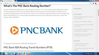 How to find the PNC Bank Routing Number [upl. by Calderon]