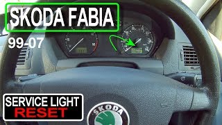 Skoda Fabia SERVICE LIGHT RESET Oil and Insp 9907 [upl. by Orose963]