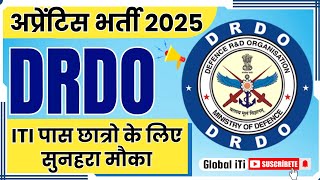 DRDO में अप्रेंटिस भर्ती 2025  DRDO Apprentice 2025 How to Apply [upl. by Ennaxor945]