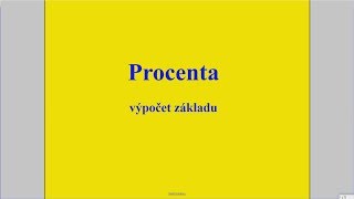 Procenta  výpočet základu [upl. by Anerec268]