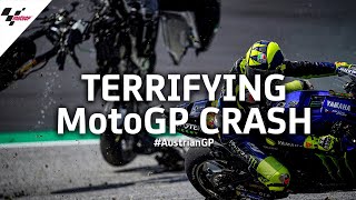 Terrifying MotoGP™ crash from every angle  AustrianGP 2020 [upl. by Inirt937]