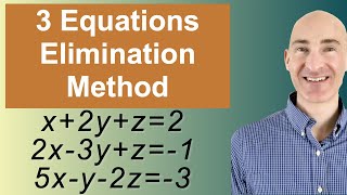 Solving Systems of 3 Equations Elimination [upl. by Elokkin]