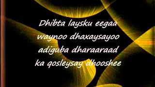 Somali Lyrics Song  Heestii  Dhab Ufiirso  Codadkii  Birimo Iyo Kooshin [upl. by Nanci]