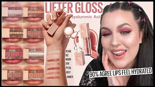 MAYBELLINE LIFTER GLOSS  SWATCHES amp REVIEW [upl. by Yeargain894]