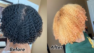 I BLEACHED MY NATURAL HAIR AT HOME  BRAD MONDO APPROVED👍🏽 [upl. by Ydnec409]