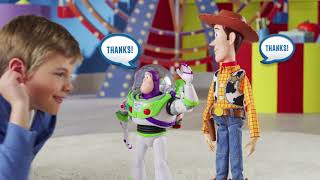 Toy Story 4 Drop Down Action Toys  Buzz Lightyear and Sheriff Woody [upl. by Leinnad]