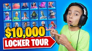 FERRANS 10000 FORTNITE LOCKER TOUR RARE SKINS  Royalty Gaming [upl. by Enyaht]