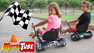 Mikel Vs Lola en Carreras Hoverboard KART [upl. by Aihsilef474]