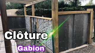 Comment monter une clôture en Gabion bois et Ardoise [upl. by Airreis]