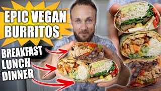 3 HIGH PROTEIN VEGAN BURRITOS  EASY RECIPES 🌱🌯🔥 [upl. by Cass]