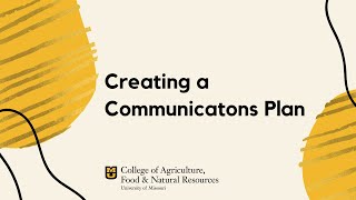 Creating a Communications Plan [upl. by Anaihk]