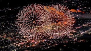 4K 美しすぎる秩父の夜景と秩父夜祭花火大会 from 武甲山  Fireworks Display at Chichibu Night Festival in 2017 [upl. by Miah]