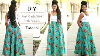 DIY Half Circle Skirt with Pockets Tutorial Part 1 [upl. by Koran68]