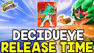 DECIDUEYE RELEASE TIME REVEALED  Pokemon Unite News [upl. by Houser]